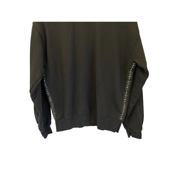 Victoria Beckham black oversized cotton sweatshirt white under arm print - Picture 8 of 13